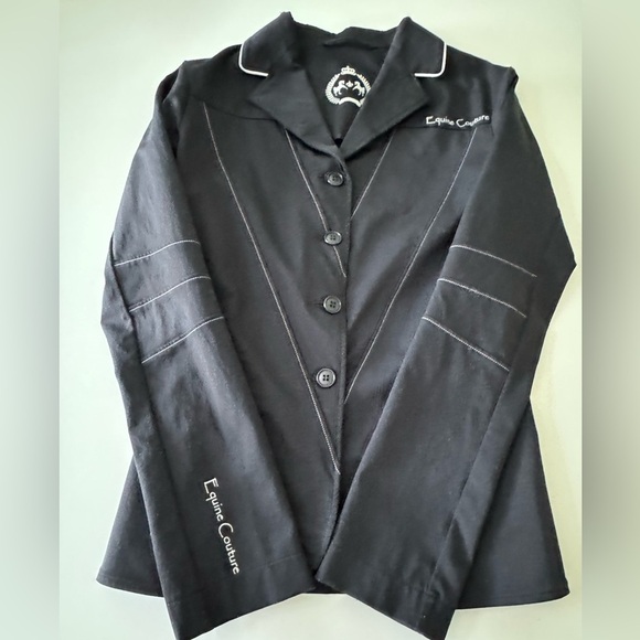 Equine Couture Black Show Coat Size M - Picture 5 of 15
